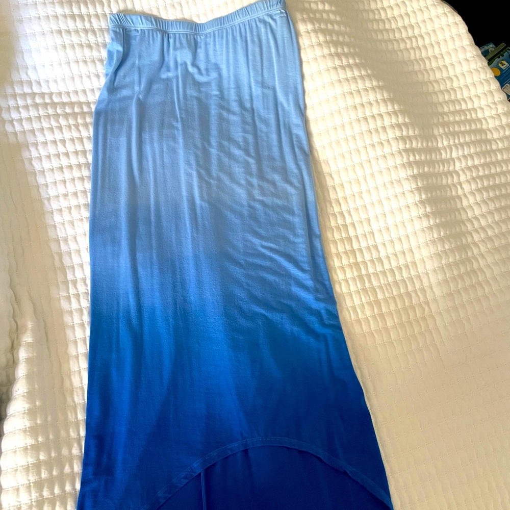 Blue fade Convertible hi Lo skirt dress